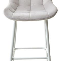 Барный стул ХОФМАН, цвет H-09 Светло-серый, велюр / белый каркас М-City в Нижнем Тагиле - nizhniy-tagil.mebel24.online | фото 6