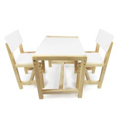 Детский растущий комплект стол и два стула  Я САМ "Лофт" (Белый, Сосна) в Нижнем Тагиле - nizhniy-tagil.mebel24.online | фото 1