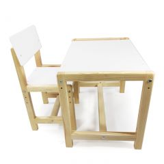 Детский растущий комплект стол и стул  Я САМ "Лофт" (Белый, Сосна) в Нижнем Тагиле - nizhniy-tagil.mebel24.online | фото 2