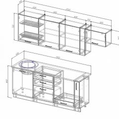 Кухонный гарнитур Лофт 2550 (Стол. 26мм) в Нижнем Тагиле - nizhniy-tagil.mebel24.online | фото 2