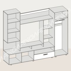 Гостиная Аллегро вариант-3 (Венге/Белфорт) в Нижнем Тагиле - nizhniy-tagil.mebel24.online | фото 3