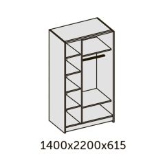 ИННЭС-5 Шкаф-купе 2-х дв. 1400 (1дв. Ф1 - бодега белая, 1дв. Ф2 - зеркало) в Нижнем Тагиле - nizhniy-tagil.mebel24.online | фото 2