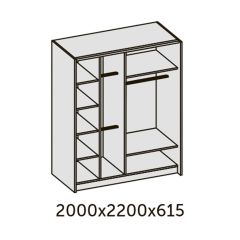 ИННЭС-5 Шкаф-купе 2-х дв. 2000 (2 дв. Ф3 - венге вст. экокожа корич) в Нижнем Тагиле - nizhniy-tagil.mebel24.online | фото 2