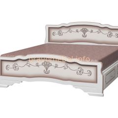 КАРИНА-6 Кровать из массива 1600 (Дуб молочный) с 2-мя ящиками в Нижнем Тагиле - nizhniy-tagil.mebel24.online | фото