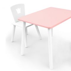 Комплект детской мебели стол и стул Корона (Розовый/Белый/Белый) в Нижнем Тагиле - nizhniy-tagil.mebel24.online | фото 1