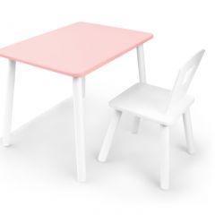 Комплект детской мебели стол и стул Корона (Розовый/Белый/Белый) в Нижнем Тагиле - nizhniy-tagil.mebel24.online | фото 2
