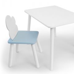 Комплект детской мебели стол и стул Облачко (Белый/Голубой/Белый) в Нижнем Тагиле - nizhniy-tagil.mebel24.online | фото 1