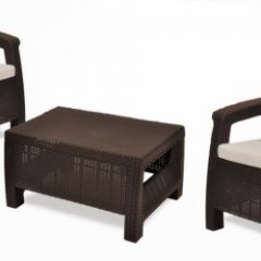 Комплект мебели Корфу Уикенд (Corfu Weekend) коричневый - серо-бежевый * в Нижнем Тагиле - nizhniy-tagil.mebel24.online | фото 1