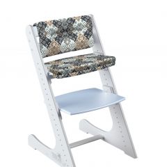 Комплект растущий стул и подушки Конёк Горбунёк Комфорт  (Бело-небесный, Лабиринт) в Нижнем Тагиле - nizhniy-tagil.mebel24.online | фото