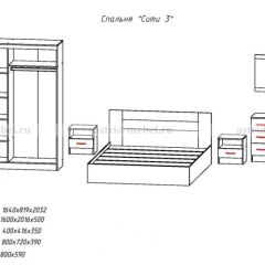 Комплект спальни СИТИ-3 (Анкор темный/анкор белый) в Нижнем Тагиле - nizhniy-tagil.mebel24.online | фото 2