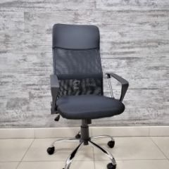 Кресло Barneo K-134H для персонала (черная ткань черная сетка) в Нижнем Тагиле - nizhniy-tagil.mebel24.online | фото 1