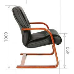 Кресло для посетителя CHAIRMAN  653 V (Кожа) Черное в Нижнем Тагиле - nizhniy-tagil.mebel24.online | фото 5