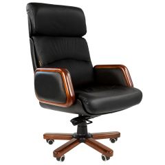 Кресло для руководителя CHAIRMAN 417 (Натуральная кожа) Черное в Нижнем Тагиле - nizhniy-tagil.mebel24.online | фото 1