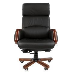 Кресло для руководителя CHAIRMAN 417 (Натуральная кожа) Черное в Нижнем Тагиле - nizhniy-tagil.mebel24.online | фото 2