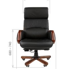 Кресло для руководителя CHAIRMAN 417 (Натуральная кожа) Черное в Нижнем Тагиле - nizhniy-tagil.mebel24.online | фото 4