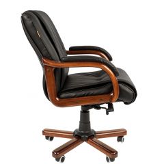 Кресло для руководителя CHAIRMAN  653 М (Кожа) Черное в Нижнем Тагиле - nizhniy-tagil.mebel24.online | фото 3