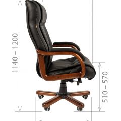 Кресло для руководителя CHAIRMAN  653 (Кожа) Черное в Нижнем Тагиле - nizhniy-tagil.mebel24.online | фото 4