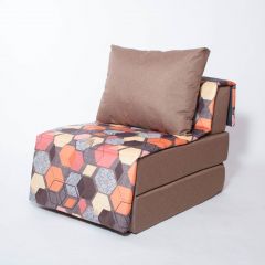Кресло-кровать бескаркасное Харви (коричневый-геометрия браун) в Нижнем Тагиле - nizhniy-tagil.mebel24.online | фото