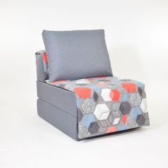 Кресло-кровать бескаркасное Харви (серый-геометрия слейт) в Нижнем Тагиле - nizhniy-tagil.mebel24.online | фото