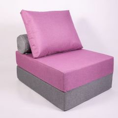 Кресло-кровать-пуф бескаркасное Прайм (сиреневый-серый) в Нижнем Тагиле - nizhniy-tagil.mebel24.online | фото