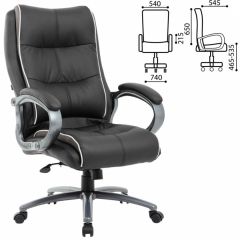 Кресло офисное BRABIX PREMIUM "Strong HD-009" (экокожа черная, ткань серая) 531945 в Нижнем Тагиле - nizhniy-tagil.mebel24.online | фото 2