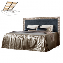 Кровать 2-х спальная (1,8 м) Тиффани Premium черная/серебро с мягким элементом (Антрацит) с подъемным механизмом (ТФКР180-3[3](П) в Нижнем Тагиле - nizhniy-tagil.mebel24.online | фото