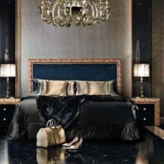 Кровать 2-х спальная (1,8 м) Тиффани Premium черная/золото с мягким элементом (Антрацит) с подъемным механизмом (ТФКР180-3[3](П) в Нижнем Тагиле - nizhniy-tagil.mebel24.online | фото 2