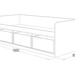 Кровать-8 одинарная с 3-мя ящиками (800*1900) ЛДСП в Нижнем Тагиле - nizhniy-tagil.mebel24.online | фото 3