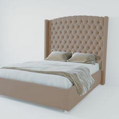 Кровать Берлин ЛЮКС с ПМ 900 (велюр серый) в Нижнем Тагиле - nizhniy-tagil.mebel24.online | фото 2