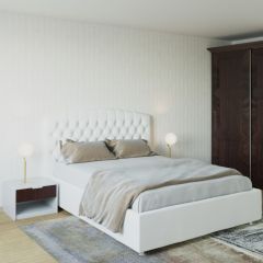 Кровать Берлин с ПМ 1400 (экокожа белая) в Нижнем Тагиле - nizhniy-tagil.mebel24.online | фото