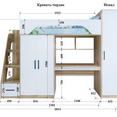 Кровать-чердак Тея + Шкаф-Пенал Тея в Нижнем Тагиле - nizhniy-tagil.mebel24.online | фото 2