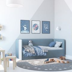 Кровать-диван Leonardo 160*70 (Голубой) + боковина в Нижнем Тагиле - nizhniy-tagil.mebel24.online | фото 5