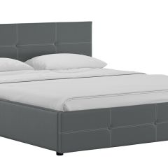 Кровать двойная Синди 160 + ортопед + ПМ + дно (арт. Марика 485 к/з (серый)) в Нижнем Тагиле - nizhniy-tagil.mebel24.online | фото