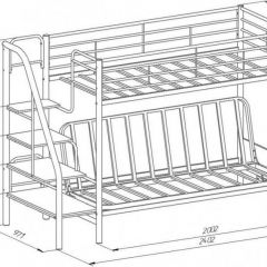 Кровать двухъярусная с диваном "Мадлен-3" (Белый/Фиолетовы) в Нижнем Тагиле - nizhniy-tagil.mebel24.online | фото 3