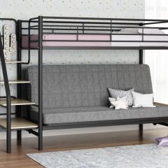 Кровать двухъярусная с диваном "Мадлен-3" (Черный/Серый) в Нижнем Тагиле - nizhniy-tagil.mebel24.online | фото 1