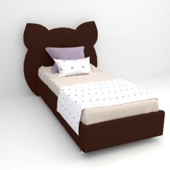 Кровать Котя с ортопедическим основанием 900 (экокожа коричневая) в Нижнем Тагиле - nizhniy-tagil.mebel24.online | фото