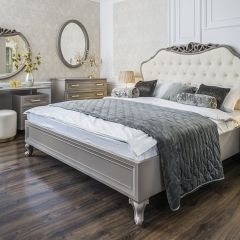Кровать Мокко 1600 с мягким изголовьем + основание (серый камень) в Нижнем Тагиле - nizhniy-tagil.mebel24.online | фото