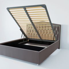 Кровать Нягань с ПМ 1200 (велюр темно-серый) в Нижнем Тагиле - nizhniy-tagil.mebel24.online | фото
