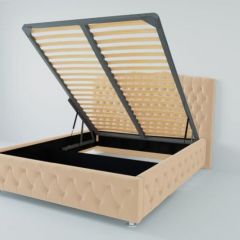 Кровать Нягань с ПМ 1400 (экокожа бежевая) в Нижнем Тагиле - nizhniy-tagil.mebel24.online | фото