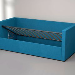 Кровать с ПМ (арт.030) (с/м 900*2000мм) (б/матр), ткань синяя в Нижнем Тагиле - nizhniy-tagil.mebel24.online | фото 2