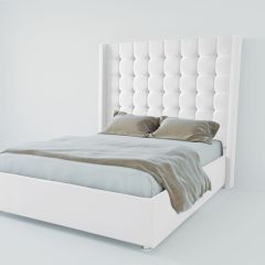 Кровать Венеция ЛЮКС с ПМ 800 (экокожа белая) в Нижнем Тагиле - nizhniy-tagil.mebel24.online | фото 2