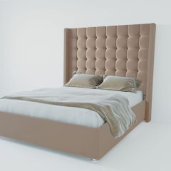 Кровать Венеция ЛЮКС с ПМ 800 (велюр серый) в Нижнем Тагиле - nizhniy-tagil.mebel24.online | фото 2
