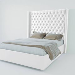 Кровать Версаль ЛЮКС с ПМ 2000 (экокожа белая) в Нижнем Тагиле - nizhniy-tagil.mebel24.online | фото