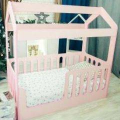 Кровать-домик без ящика 800*1600 (Розовый) в Нижнем Тагиле - nizhniy-tagil.mebel24.online | фото 2