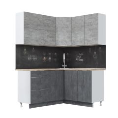 Кухонный гарнитур Асти-бетон угловой 1,4*1,6 в Нижнем Тагиле - nizhniy-tagil.mebel24.online | фото 2
