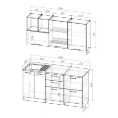 Кухонный гарнитур Лариса стандарт 4 1600 мм в Нижнем Тагиле - nizhniy-tagil.mebel24.online | фото 2
