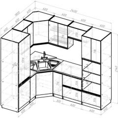 Кухонный гарнитур Ноктюрн оптима 1800х2400 мм в Нижнем Тагиле - nizhniy-tagil.mebel24.online | фото 2