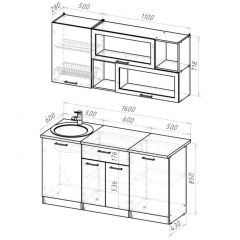 Кухонный гарнитур Паола стандарт 1600 мм в Нижнем Тагиле - nizhniy-tagil.mebel24.online | фото 2