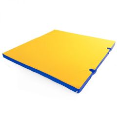 Мат гимнастический 1х1х0,05м с вырезом под стойки цв. синий-желтый в Нижнем Тагиле - nizhniy-tagil.mebel24.online | фото