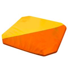 Мат гимнастический 1,3x1,3x0,05м складной скошенные углы цв.оранжевый-желтый в Нижнем Тагиле - nizhniy-tagil.mebel24.online | фото 1